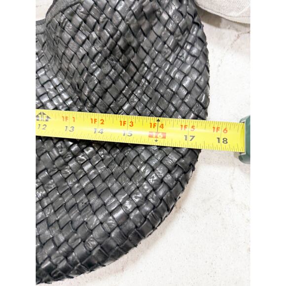 Unbranded TJmaxx Genuine Leather Woven Shoulder Bag Knotted Black - Picture 11 of 14